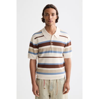 Scotch & Soda Regular-fit Knitted Striped Polo Plaza Taupe Stripe Taglia: S | Polo Outlet | Uomo | Nero