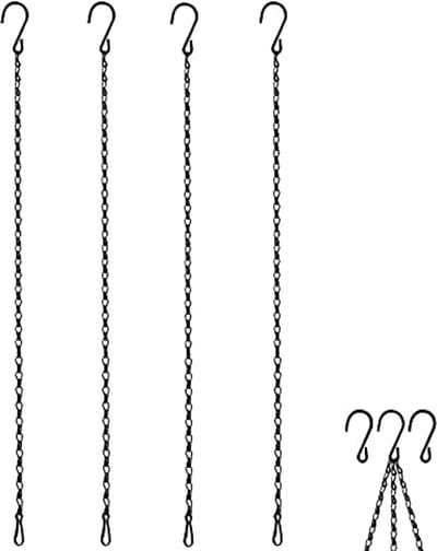 Plantenhangers set van 4 - 90 cm - ijzeren ketting - verstelbare lengte - ideaal voor bloempotten - ShopVlot
