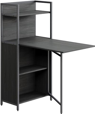 Vicco Bureau Savio, Zwart, 30-100 x 57 cm met opklapbaar tafelblad