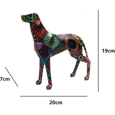 Creatieve Geometrische Kleurrijke Hond Ornamenten Hars Ambachten Dier Huis Kantoor Entree Wijnkast Decoratie black