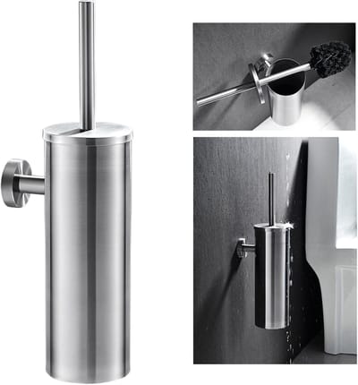 Auralum max Toiletborstelhouder met borstelhouder RVS Aan de muur gemonteerde toiletborstel Gemakkelijk te installeren Perfect voor badkamer Toilet waterdicht Gemakkelijk schoon te maken