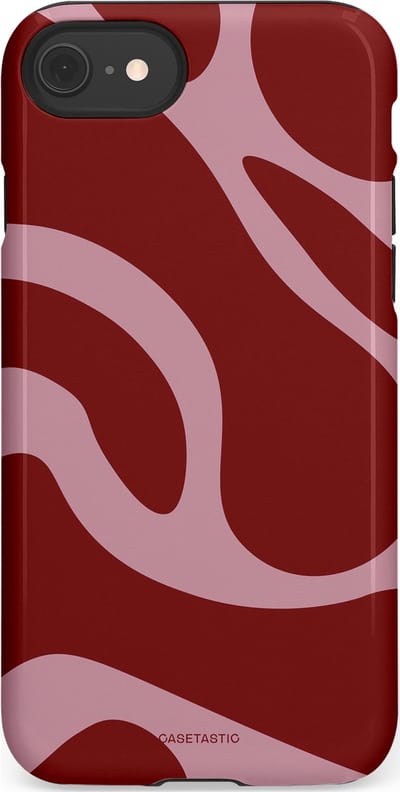 Casetastic hoesje geschikt voor Apple iPhone SE / Apple iPhone 7 / Apple iPhone 8 - Dubbellaagse bescherming - Roze Rode Framboos Blobs - Fashion Case - Bordeaux Lila