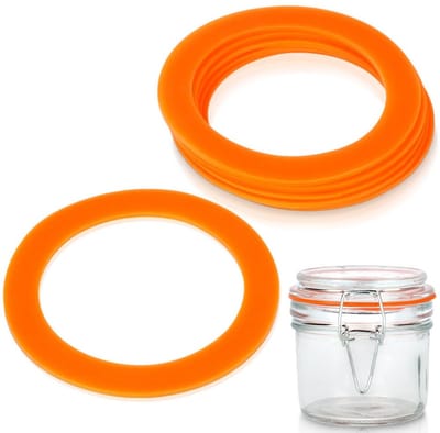 Orion Siliconen Afdichtingsringen - Set van 6 stuks - Ø 8,1 cm - Oranje - Voor Weckpotten en Voorraadpotten - Reserveonderdelen