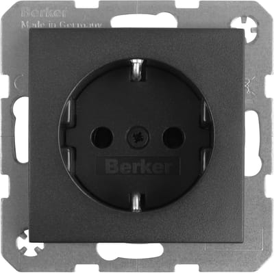 Berker S1 contactdoos - inbouw - 1-voudig - randaarde - antraciet
