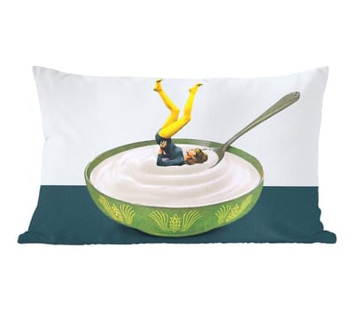 Sierkussens - Kussentjes Woonkamer - 50x30 cm - Yoghurt - Yoga - Retro
