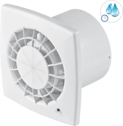 VEGA badkamerventilator 100 mm - Timer en vochtsensor - 95 m³/h - Wit