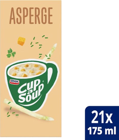 Unox Cup-a-Soup - Asperge met kaascroutons - Pak van 21 zakjes