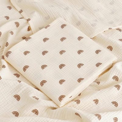 Couverture Bébé Nouveau-né Muslin Couverture 2 Couches Coton Serviette de Bain Été Housse Poussette Couverture Gaze Couverture de Sommeil Bambin (as the picture,100cmX100cm)