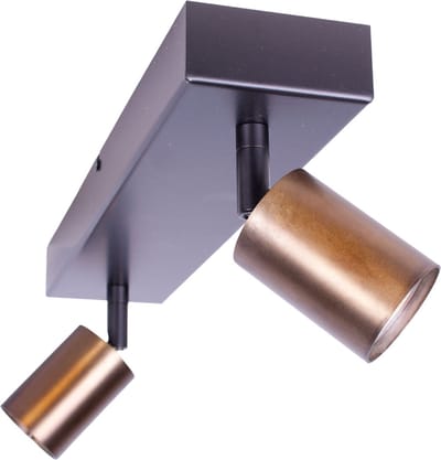Plafondspot | 11 cm | serie bounce zwart brons | 2 lichts | GU10 | brons bruin zwart | metaal | functionele verlichting