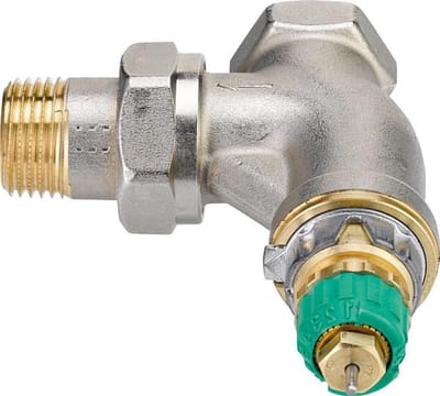 Thermostaatventiel - Verwarmingsventiel Hoek - Verwarming Regelen - Drukonafhankelijk Instelbaar - DN15 1/2 Inch - Vernikkeld