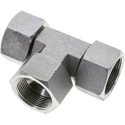 Jic T-Koppeling Un 1-5/8''-12 Binnendraad Staal 140bar