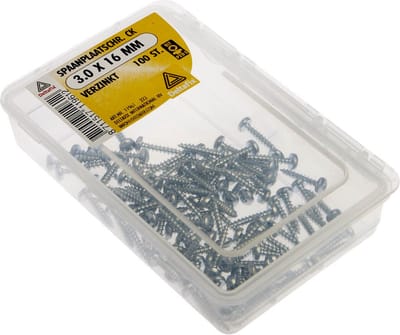 Deltafix spaanplaatschroef cilinderkop / kruiskop verzinkt 3.0 x 16 mm 100 st.