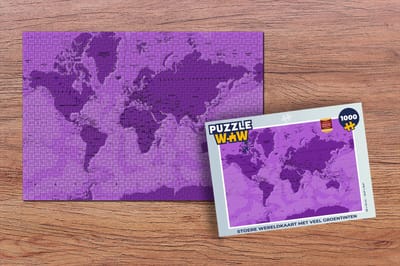 Puzzel Wereldkaart - Stoer - Groen - Legpuzzel - Puzzel 1000 stukjes volwassenen