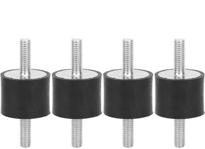 Dailygoods- Rubber Mounts 4 Stuks - Trillingen Isolator - Anti Vibratie Silentbloc - Dempingselementen - Zwart/Zilver - Geschikt voor Luchtcompressoren/Benzinemotoren - Trillingsisolator