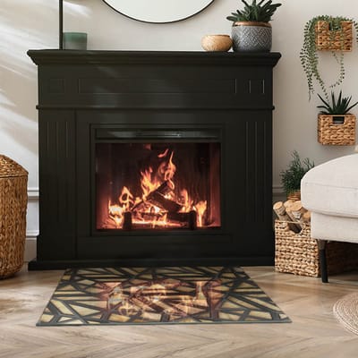 Coloray Vloerplaat Houtkachel - Plaat voor Onder Houtkachel - 80 cm x 60 cm - Open Haard Accessoires - Bruin Vloerplaat Kachel - Verwarmingsaccessoires - Plaat onder Houtkachel - Kachel Onderplaat - Vloerplaat Voor Kachel