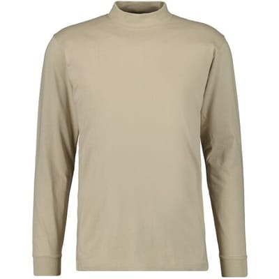 Ragman Long Sleeve Turtle T-Shirt Single Jersey Quality Beige Melange / male