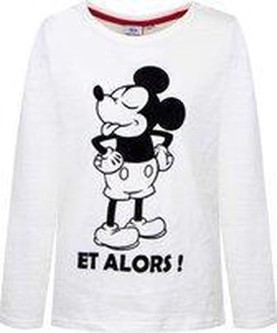 Mickey Mouse - Longsleeve - Wit - 104cm - 4 jaar
