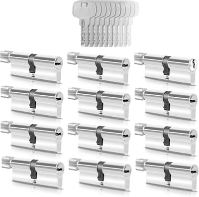 Cilindersloten Set - Sluitcilinders Deur - Toegangsbeheer - Gelijksluitend Noodfunctie - 70 mm 35/35 - Metaal