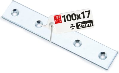 LUN FIX - Meubel vlakverbinder - 100x17x2mm - verzinkt zilver - gatplaat