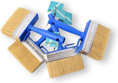 Set van 4 Blokkwasten Muurverf 12 cm – Blauwe Verfkwasten Set - Geschikt voor Watergedragen en Op Olie Gebaseerde Verf - 20x12x3 cm