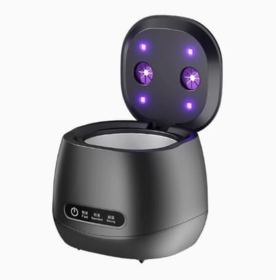 Ultrasone Reinigingsapparaat Met UV – 3 Reinigingsstanden 185ML – USB Oplaadbaar voor gebitsbeschermers en sieraden – Zwart