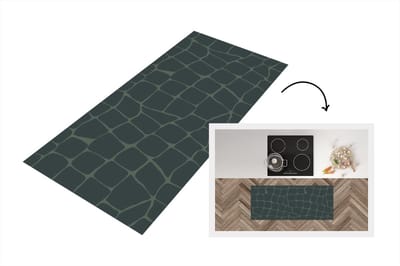 Keukenloper - Loper keuken - Krokodil - Reptielen - Patronen - Grijs - 120x50 cm - Keukenloper vinyl