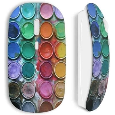 Souris sans fil - MANIACASE - Palette peinture - Couleur noire - Clé USB wifi incluse - Compatible Mac et PC
