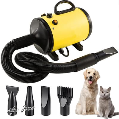 Mrs. Jones Blower Hondenföhn Zeer Stil 2800 W Instelbare Snelheid Professionele Haardroger Dierenföhn Huisdierdroger Hondenverzorgingsdroger Met 4 Sproeiers Slang .
