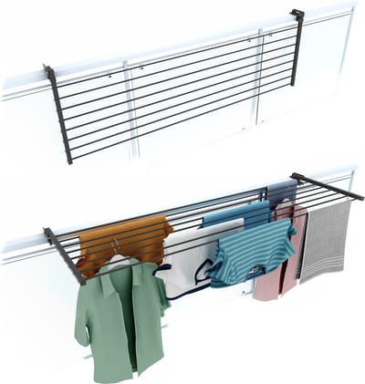 Foxydry Duo 162 cm balkon droogrek - antraciet - rechthoekige reling