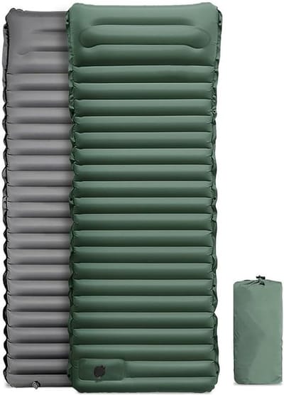 Zelfopblaasbare Slaapmat - Kampeer Matras - Outdoor Slapen - Ingebouwde Pomp - 195 x 70 cm - Groen