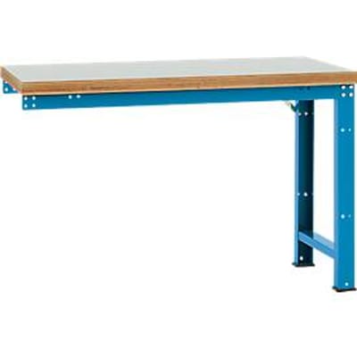 Manuflex aanbouw-werkbank Profi standaard, tafelblad kunststof, 1500 x 700 mm, lichtblauw
