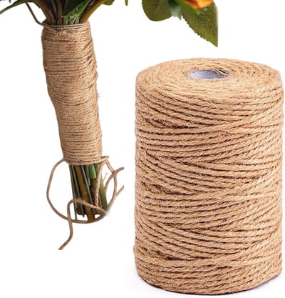Jute Touw 3mm x 100m - Natuurlijk Bruin - Decoratief en veelzijdig voor Knutselen, Tuin en Cadeaus
