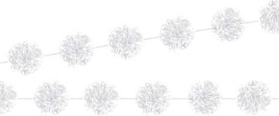 Amscan - 2 Fluffy Garlands Colourful Wedding, White, 365 x 13,9 cm