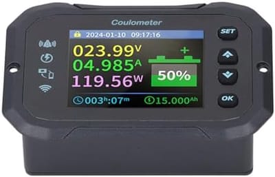 Batterij Monitor - Accu Controle - Energie Beheer - Wifi Remote Monitoring - 10-100V 50A - Zwart