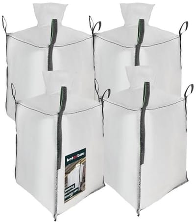 Big Bag Set - Afvalzakken Tuin - Materiaal Transport - Met Apron en Tuit - 90x90x90 cm - Beige