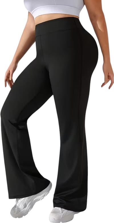 SparkNine Cozyflow legging - fleece voering - 3XL - plus size - zwart - hoge taille - flared fit - warm & zacht