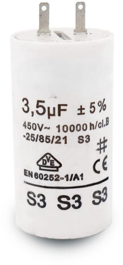 Condensator voor rolluiken 3,5 µF - Cilindrische motorcondensator voor jaloeziemotoren met M8 faston type