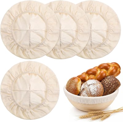 Bakkerslinnen voor fermentatiemanden - Ronde katoenen manddoek voor proofing, ideaal voor thuisbakkers en professionals, set van 4 stuks