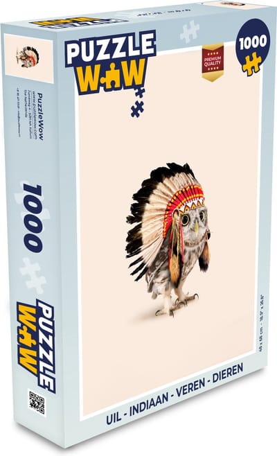 Puzzel Uil - Indiaan - Veren - Dieren - Legpuzzel - Puzzel 1000 stukjes volwassenen