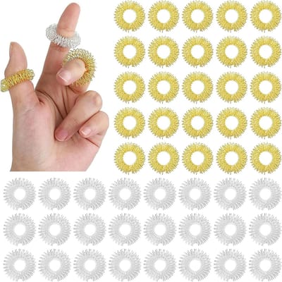 50 stuks acupressuurringen voor stressverlichting, massage en bevordering van de bloedcirculatie, ideaal voor ontspanning en welzijn