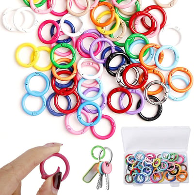 Karabijnhaken 70pcs - Mini 2.2cm - Kleurrijke Metaalringen - Ideaal voor tassen en knutselprojecten - SnelShoppen