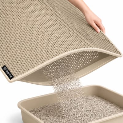 BOTC Kattenbakmat XL - Dubbellaags - 60x45 cm - Waterdicht - Urinebestendige opvangmat - 1 stuk - Beige