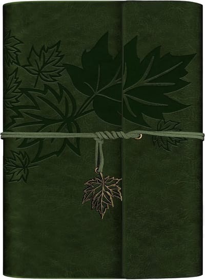 SnelShoppen - PU Lederen Notitieboek A5 Groen - Vintage Ringband Navulbaar Reisdagboek Agenda - Schetsboek met Ritsvak en Kaartvak - 200 Pagina's 100g