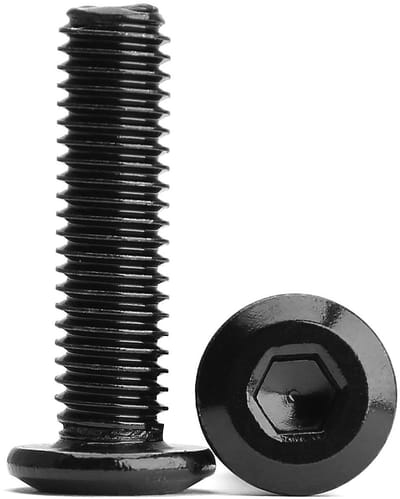 Dailygoods - 8 Stuks M8 x 55mm Platte Hoofd Inbus Schroeven - met Zwarte Oxide Afwerking