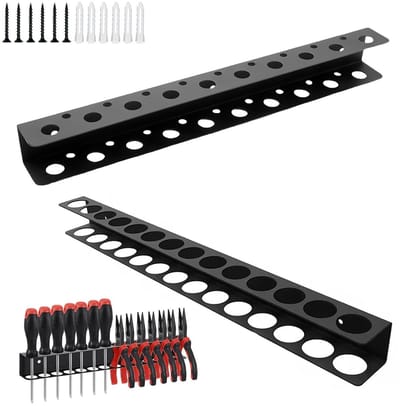 2 pcs screwdriver holders, 14 holes tool organizer and 19-hole pliers holder, pliers wrench organizer with screws and - ShopVlot