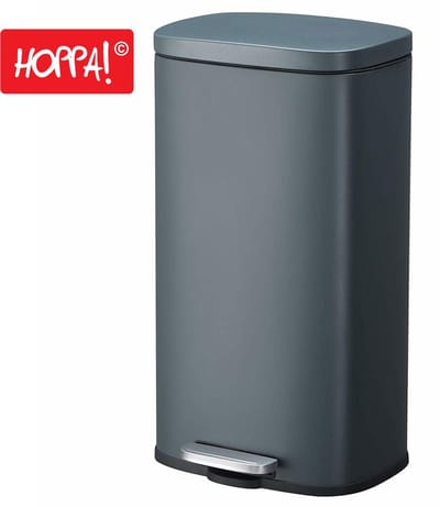 Hoppa! - Pedaalemmer - Grijs - Staal/Kunststof - 35 x 23.8 x 63 cm (B x D x H)