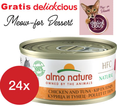Almo Nature HFC tonijn en kip 24 x 70 gram