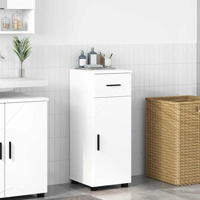 vidaXL - Badkamerkast - Wit - 30 - x - 35 - x - 80 - cm - Bewerkt - hout, - Metaal