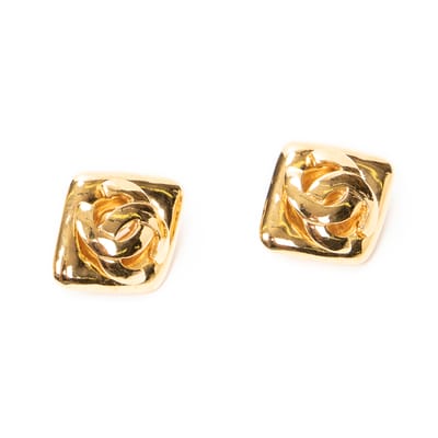 CC Diamond Clip On Earrings   oorbellen