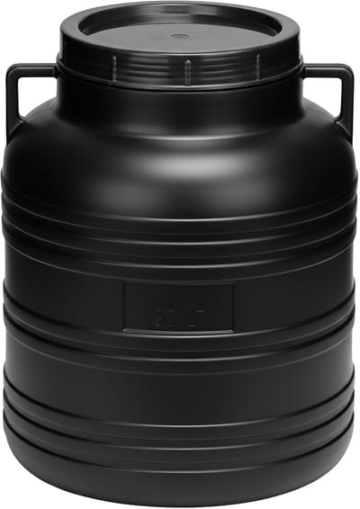 Garronda Regenton 30L kunststof vat levensmiddelcontainer van HDPE voor tuin en opslag - GD-0078 zwart